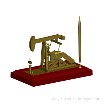 Zinc Alloy & Wood Oilfiled Pumping Unit Model with Pen Holder